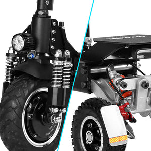 Front and Rear Suspension of Teewing T3 Electric 3 wheel scooters