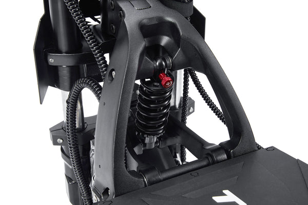 Front Telelever suspension of Teewing-Mars-XT-8000W-Electric-Scooter