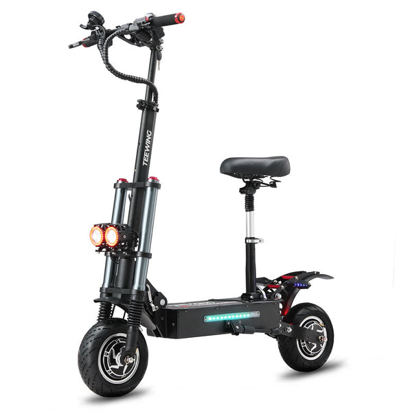 Teewing-X3-3200W-Dual-Motor-Electric-Scooter-with-Seat and Road Tires